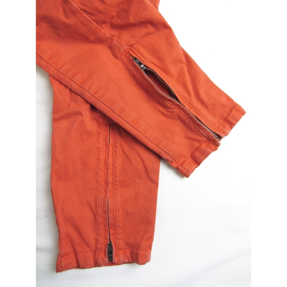 Khakis by Gap Skinny Mini Orange Moto Zip Cuffs Women's Size 0